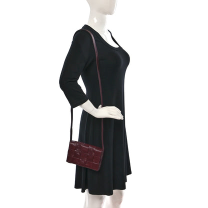Bottega Veneta Paper Calfskin Maxi Intreccio Cassette Crossbody Bag Barolo 2 of 10