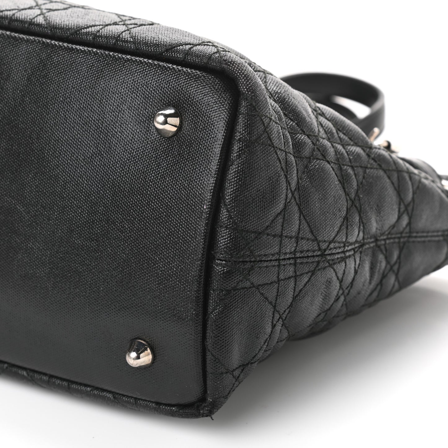 Coated Canvas Cannage Mini Panarea Tote Black
