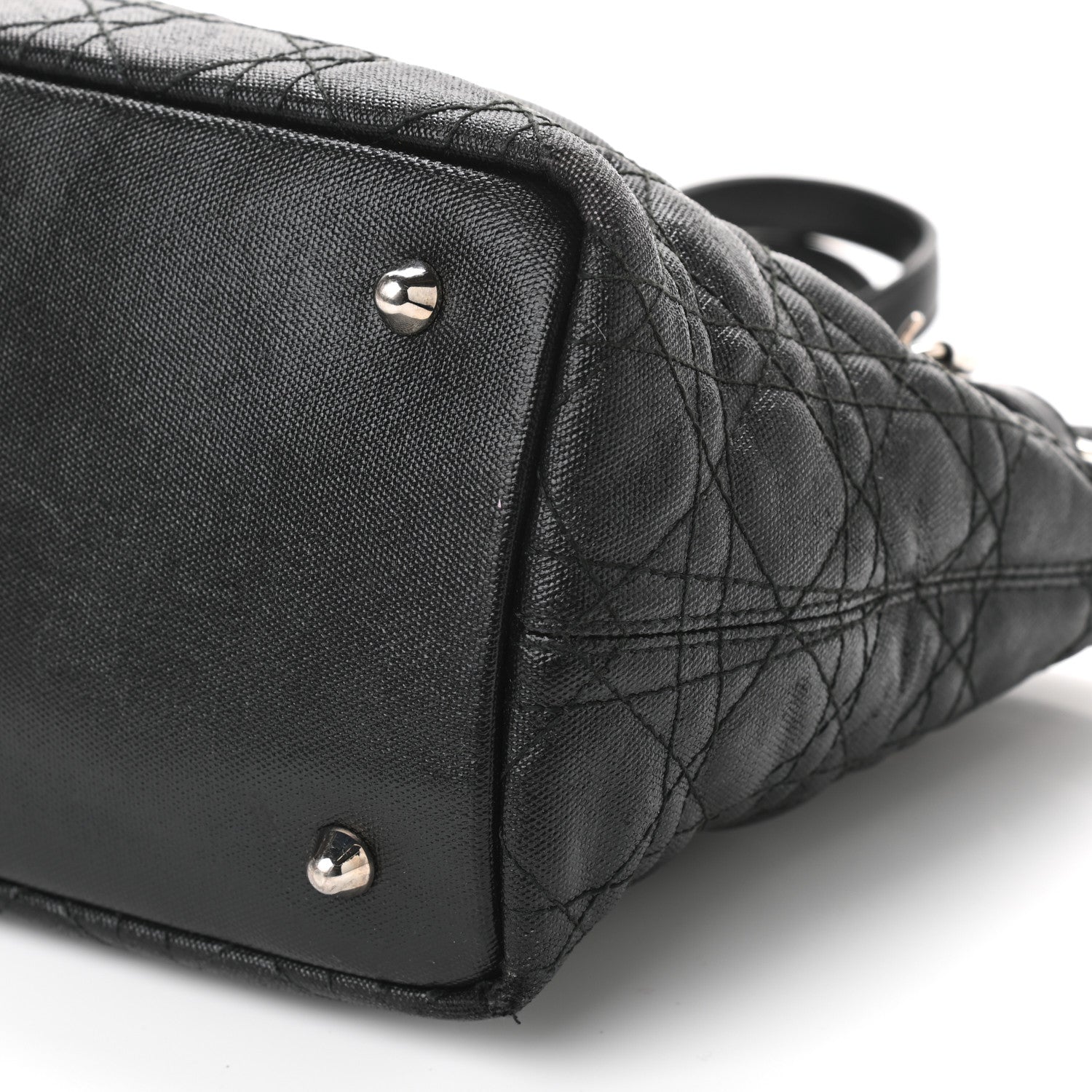Christian Dior Coated Canvas Cannage Mini Panarea Tote Black 9 of 11