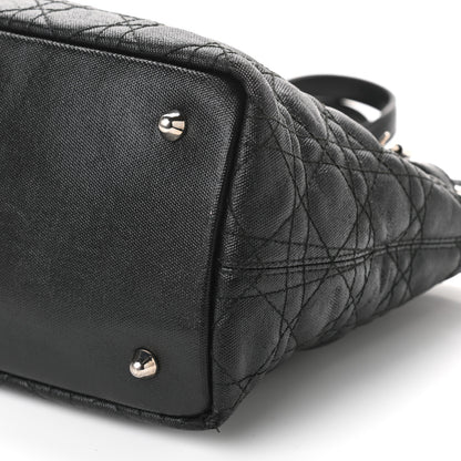 Christian Dior Coated Canvas Cannage Mini Panarea Tote Black 9 of 11