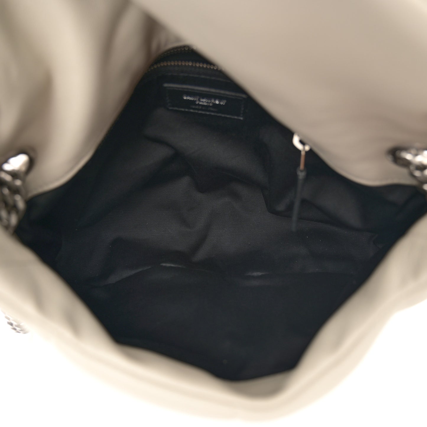 Lambskin Quilted Toy Loulou Puffer Monogram Chain Satchel Crema Soft
