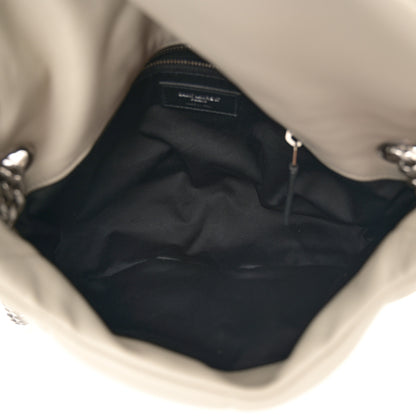 Saint Laurent Lambskin Quilted Toy Loulou Puffer Monogram Chain Satchel Crema Soft 5 of 10
