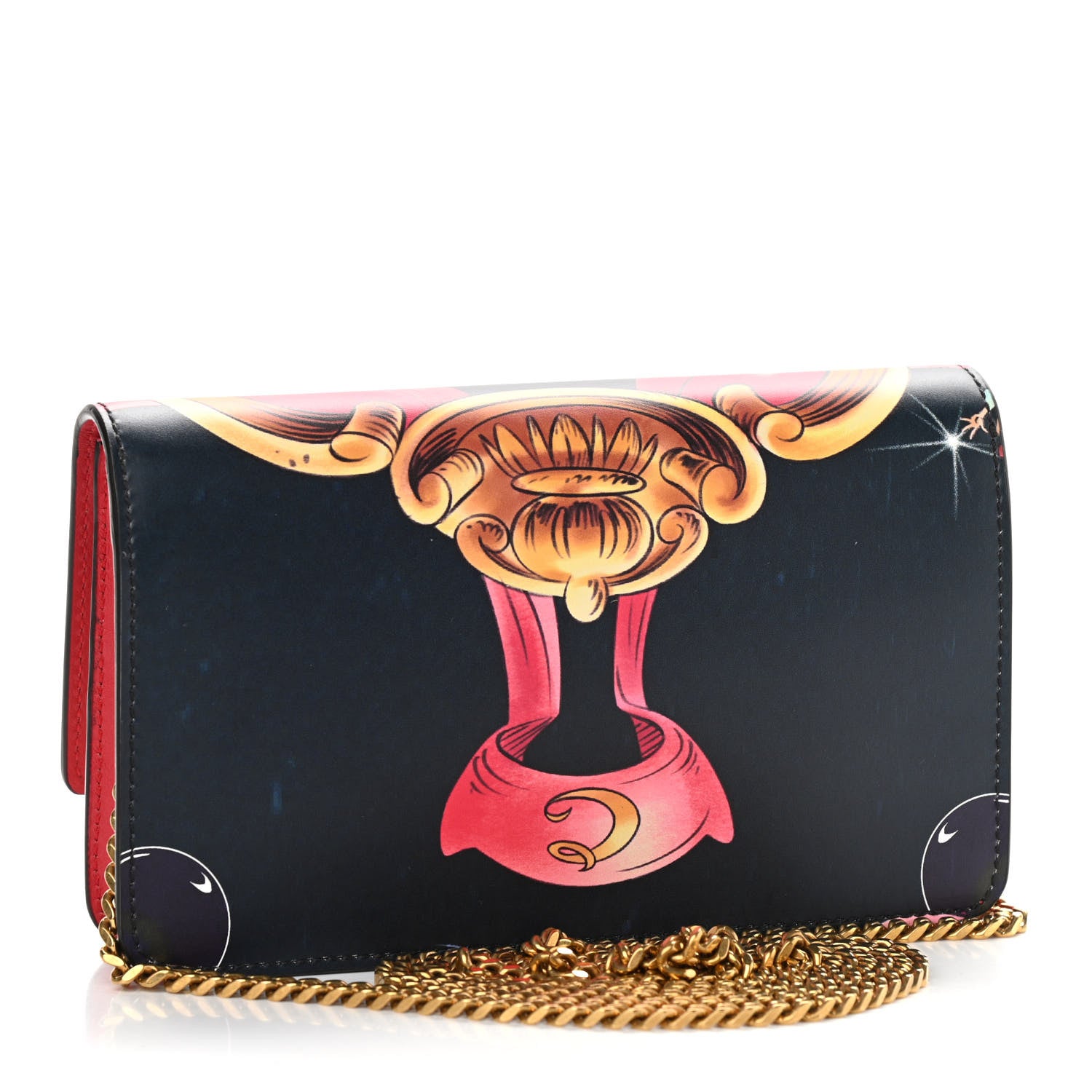 Versace X DISNEY Nappa Cinderella Print Chain Wallet Multicolor 3 of 13