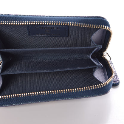 Chanel Iridescent Caviar Quilted Zip Coin Purse Blue 5 of 8