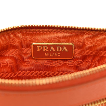 Prada Saffiano Lux Zip Crossbody Bag Papaya 5 of 10