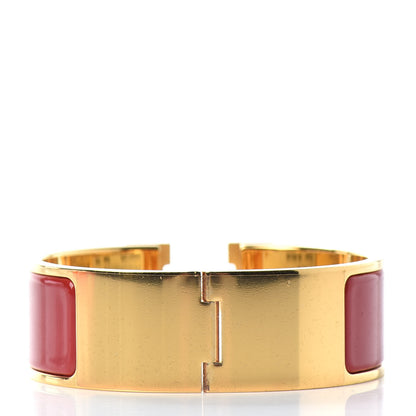 Hermes Enamel Wide Clic Clac H Bracelet PM Rouge 3 of 6