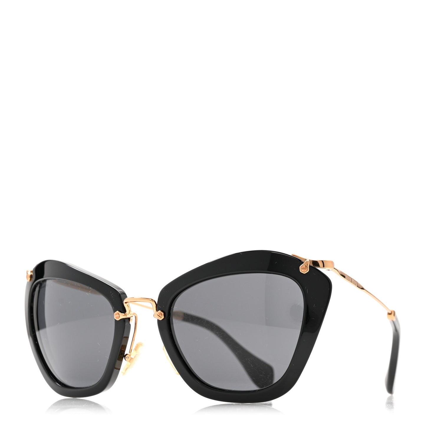 Acetate Metal Cat Eye Sunglasses SMU10N Black