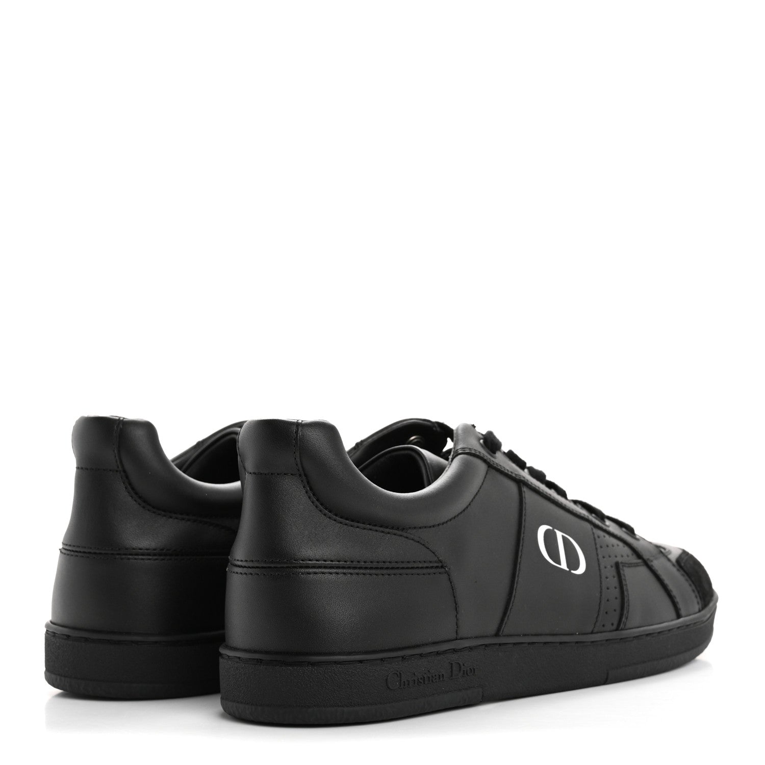 Christian Dior Calfskin Suede Logo Sneakers 38 Black 5 of 9
