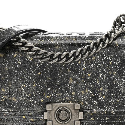 Chanel Glitter Glazed Calfskin Medium Boy Flap Black 8 of 10