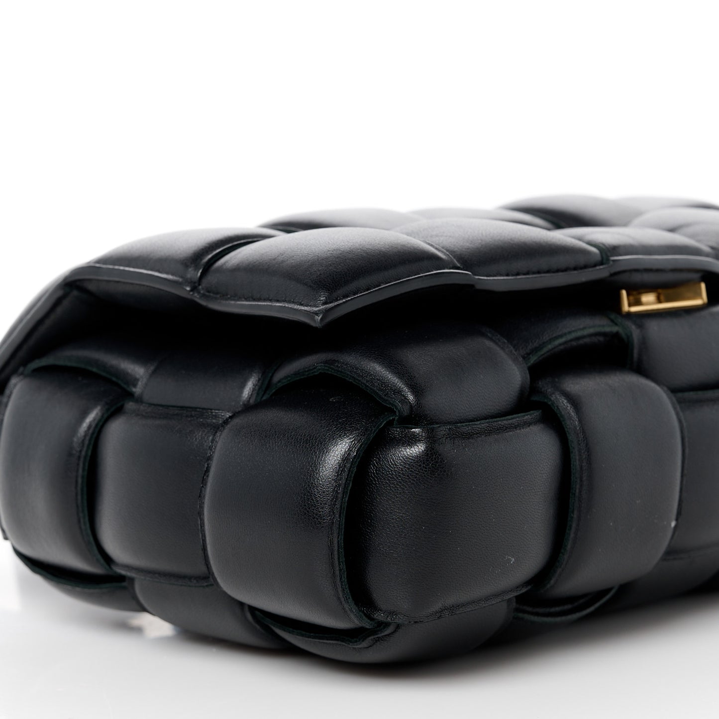 Nappa Maxi Intreccio Padded Cassette Crossbody Bag Black