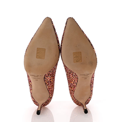 Jimmy Choo Coarse Glitter Degrade Romy 60 Pumps 38 Pink Multi 6 of 9