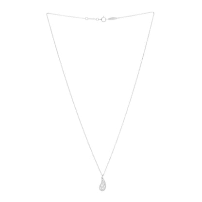 Tiffany Platinum Diamond 6mm Elsa Peretti Teardrop Pendant Necklace 3 of 6