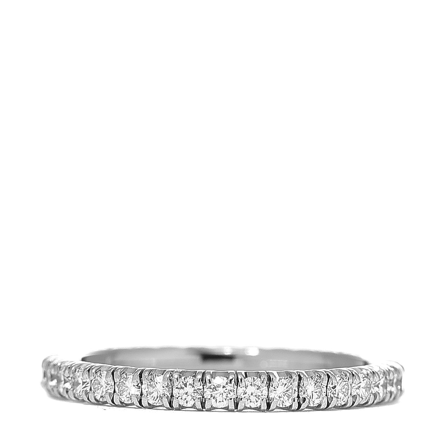 Cartier 18K White Gold Diamond 2mm Etincelle de Wedding Band Ring 47 4 3 of 7