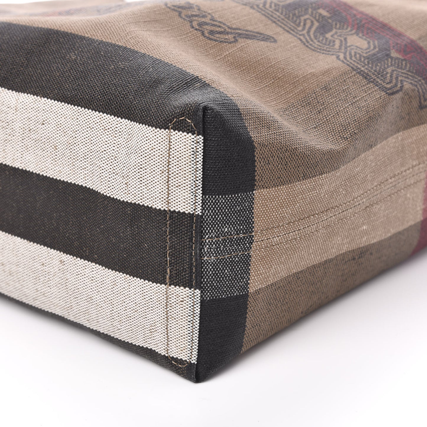 Coated Canvas Mega Check Medium Doodle Tote White