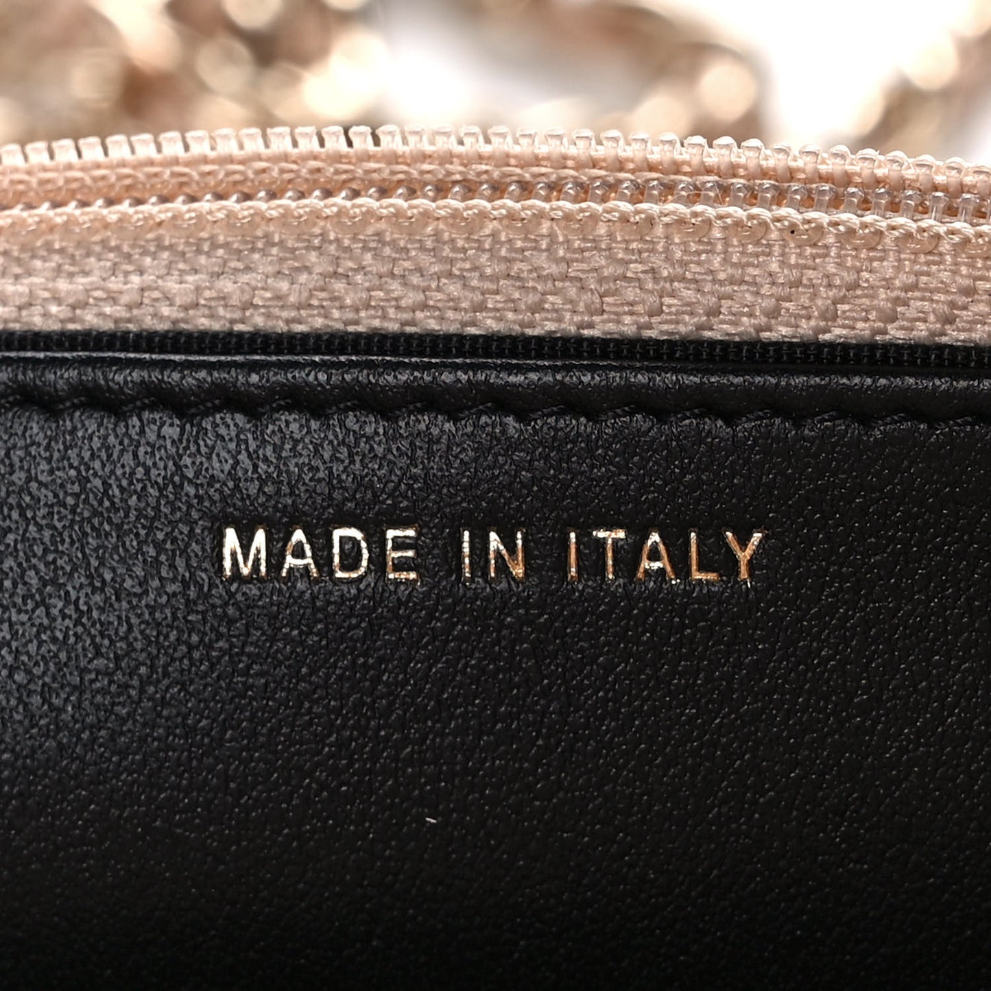 Caviar Quilted CC Filigree Wallet On Chain WOC Beige Black