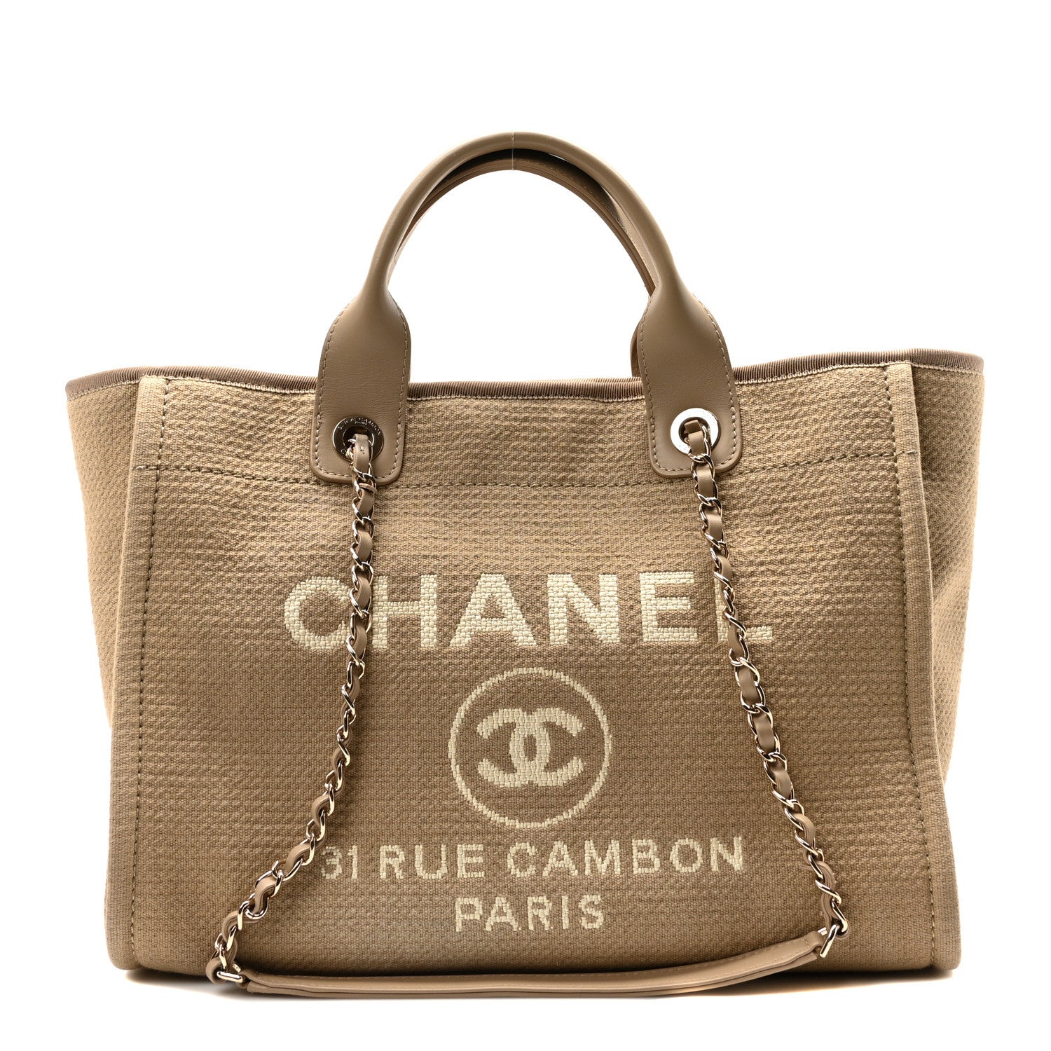 Chanel Mixed Fibers Small Deauville Tote Beige 1 of 10