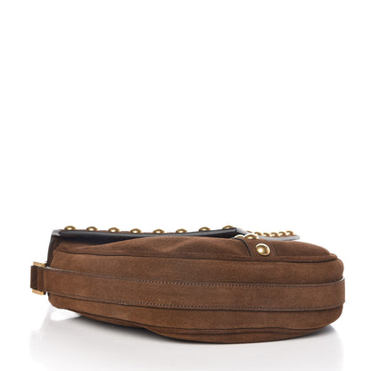 Saint Laurent Suede Y Studs Satchel Brown 4 of 10