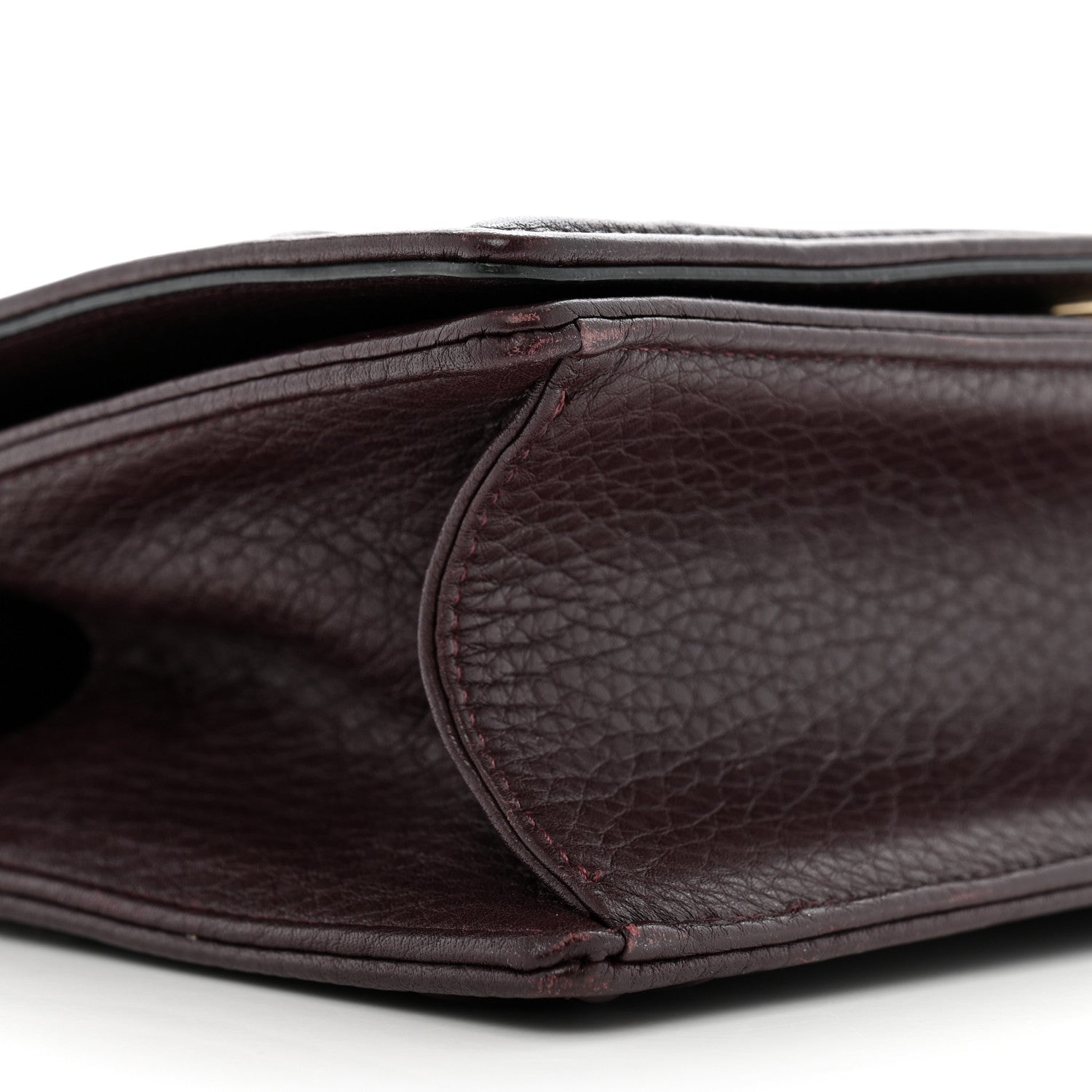Christian Dior Grained Calfskin Small Diorama Flap Bag Burgundy 9 of 14