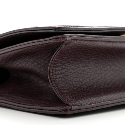 Christian Dior Grained Calfskin Small Diorama Flap Bag Burgundy 9 of 14
