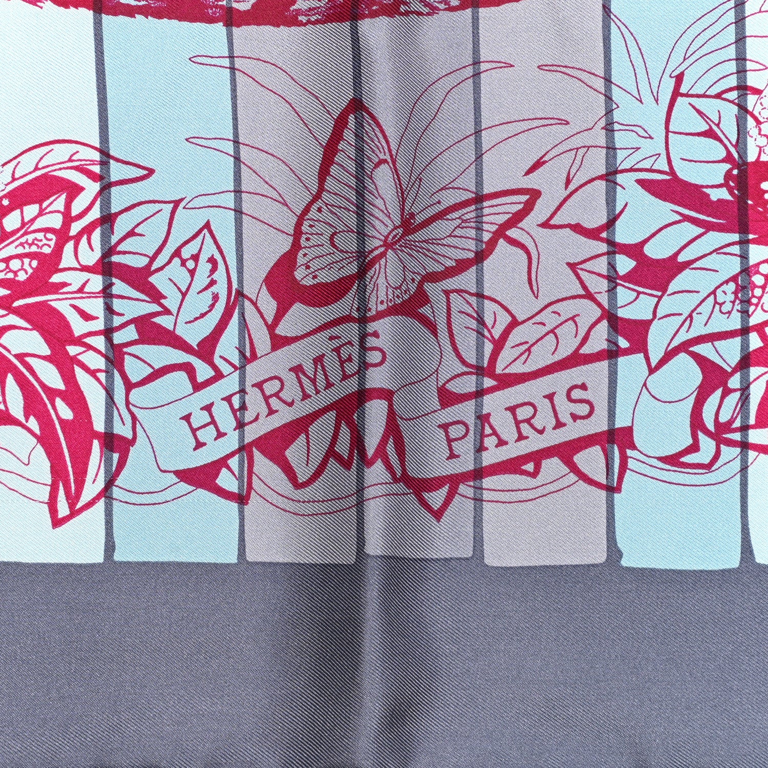 Hermes Silk Jungle Love Rainbow Scarf 90 Bleu Rose Gris 2 of 7