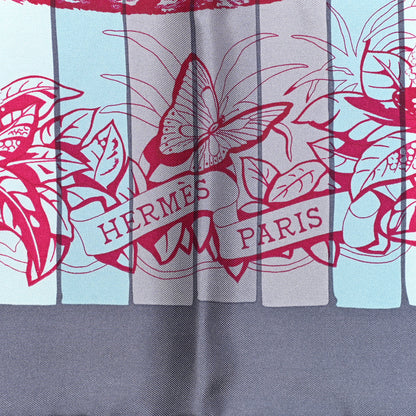Hermes Silk Jungle Love Rainbow Scarf 90 Bleu Rose Gris 2 of 7