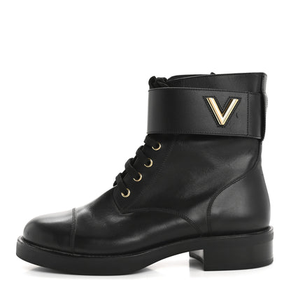 Louis Vuitton Calfskin Wonderland Ranger Boots 39 Black 1 of 11