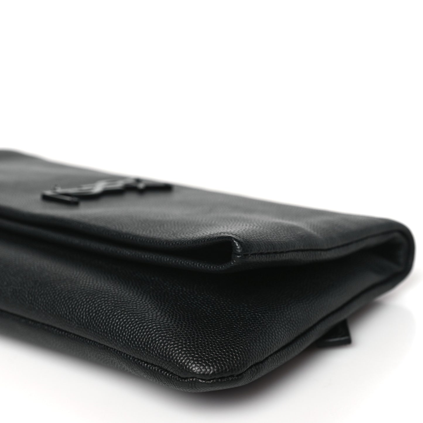 Grain De Poudre West Hollywood Monogram Fold Over Clutch Black