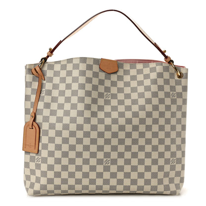 Louis Vuitton Damier Azur Graceful MM Rose Ballerine 1 of 9