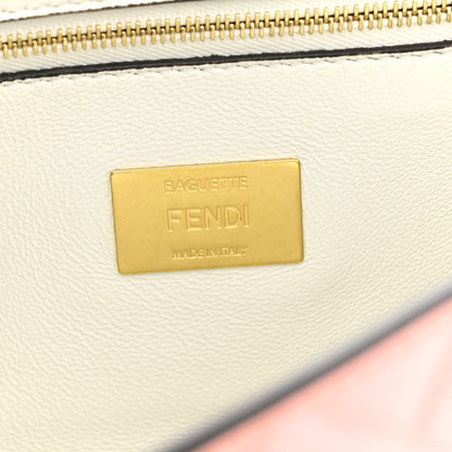 Fendi Nappa FF Embossed Line Print Midi Chain Baguette White Multicolor 6 of 11