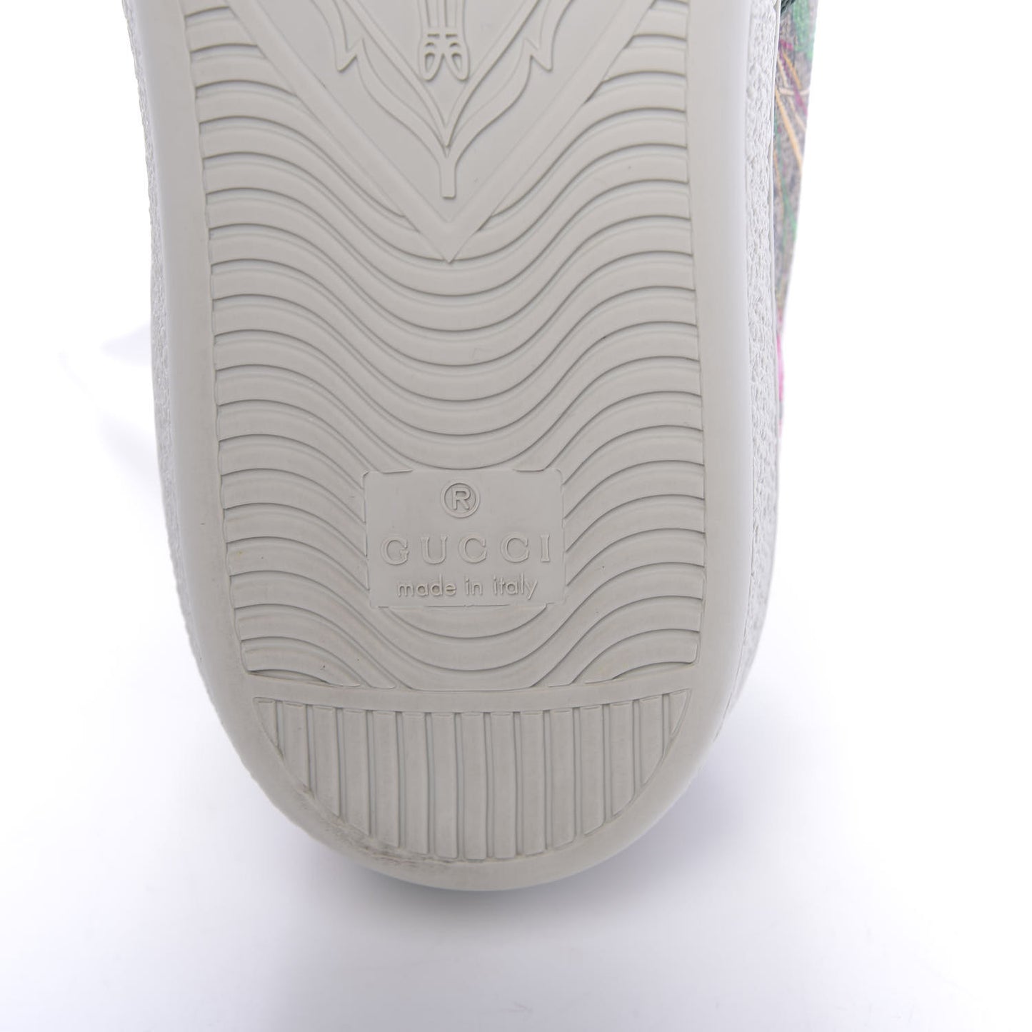 GG Supreme Monogram Flora Web Womens Ace Sneakers 38.5 Beige Multicolor Rosso