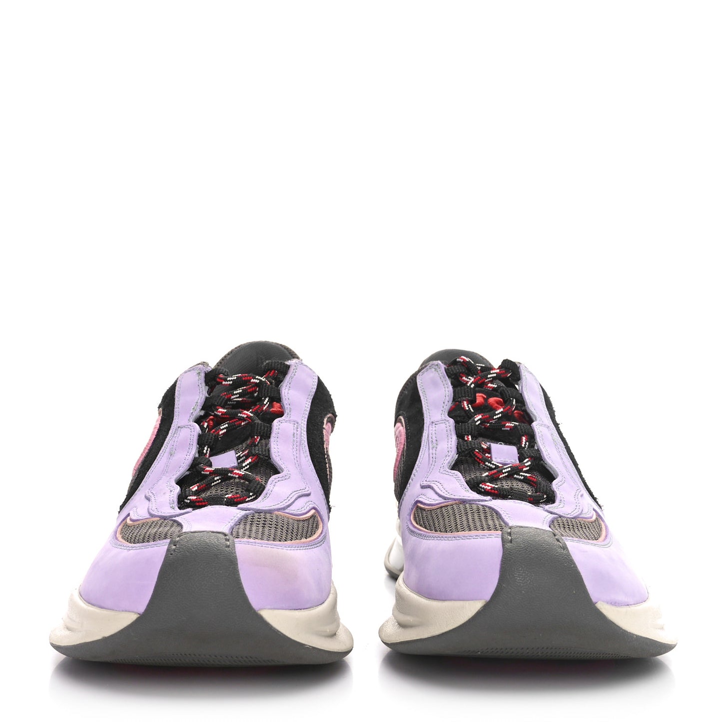 Technical Knit Fabric Suede Calfskin Womens Gucci Run Sneakers 38.5 38.5