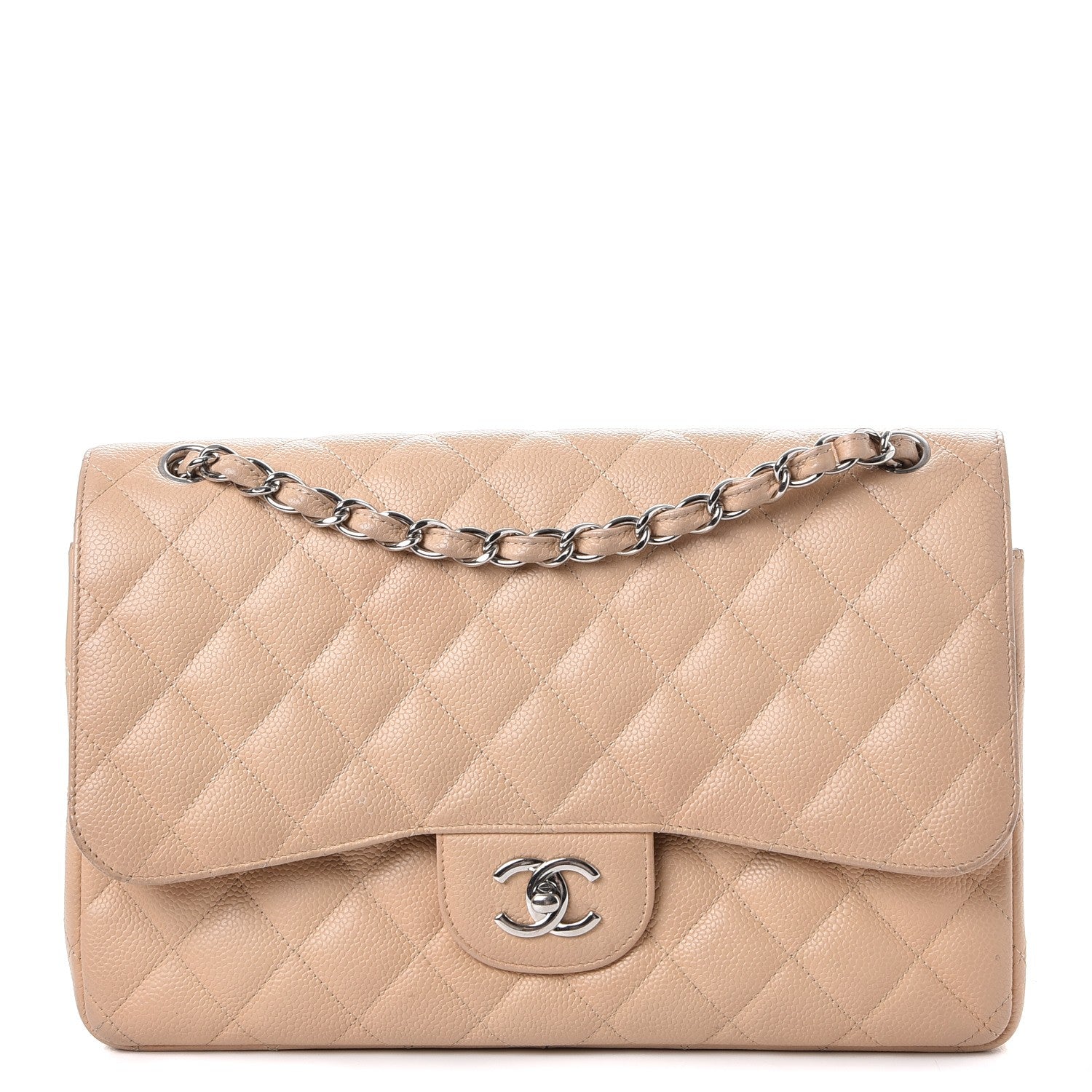 Chanel Caviar Quilted Jumbo Double Flap Beige Clair 1 of 13