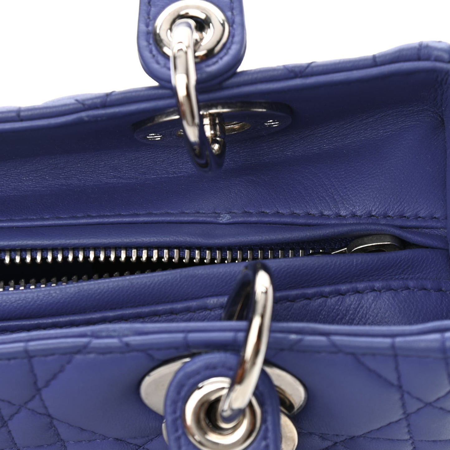Lambskin Cannage Medium Lady Dior Blue