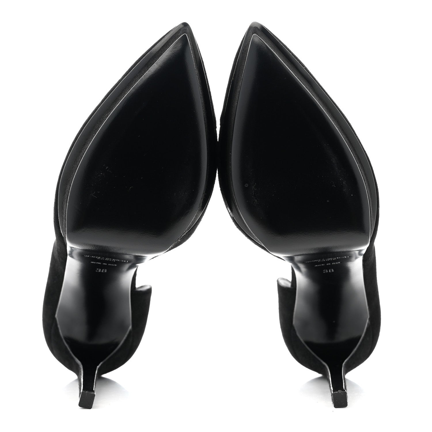 Saint Laurent Suede Janis 105 D'Orsay Pumps 38 Black 6 of 10