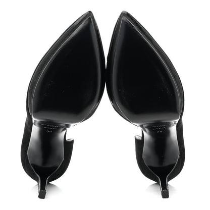 Saint Laurent Suede Janis 105 D'Orsay Pumps 38 Black 6 of 10