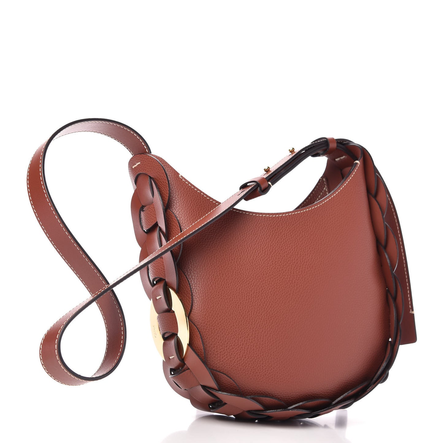 Small Grain Smooth Calfskin Small Darryl Hobo Sepia Brown