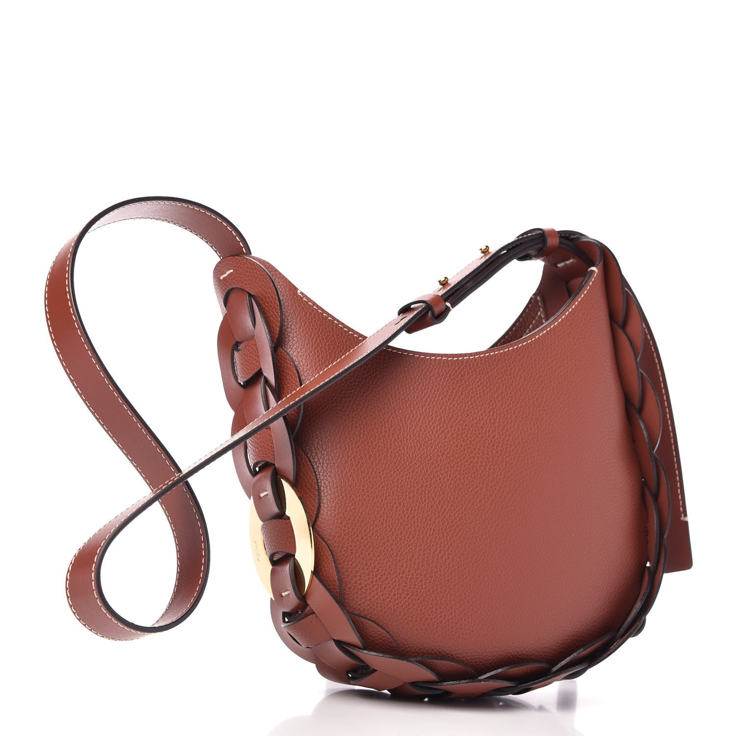 Chloe Small Grain Smooth Calfskin Small Darryl Hobo Sepia Brown 3 of 9