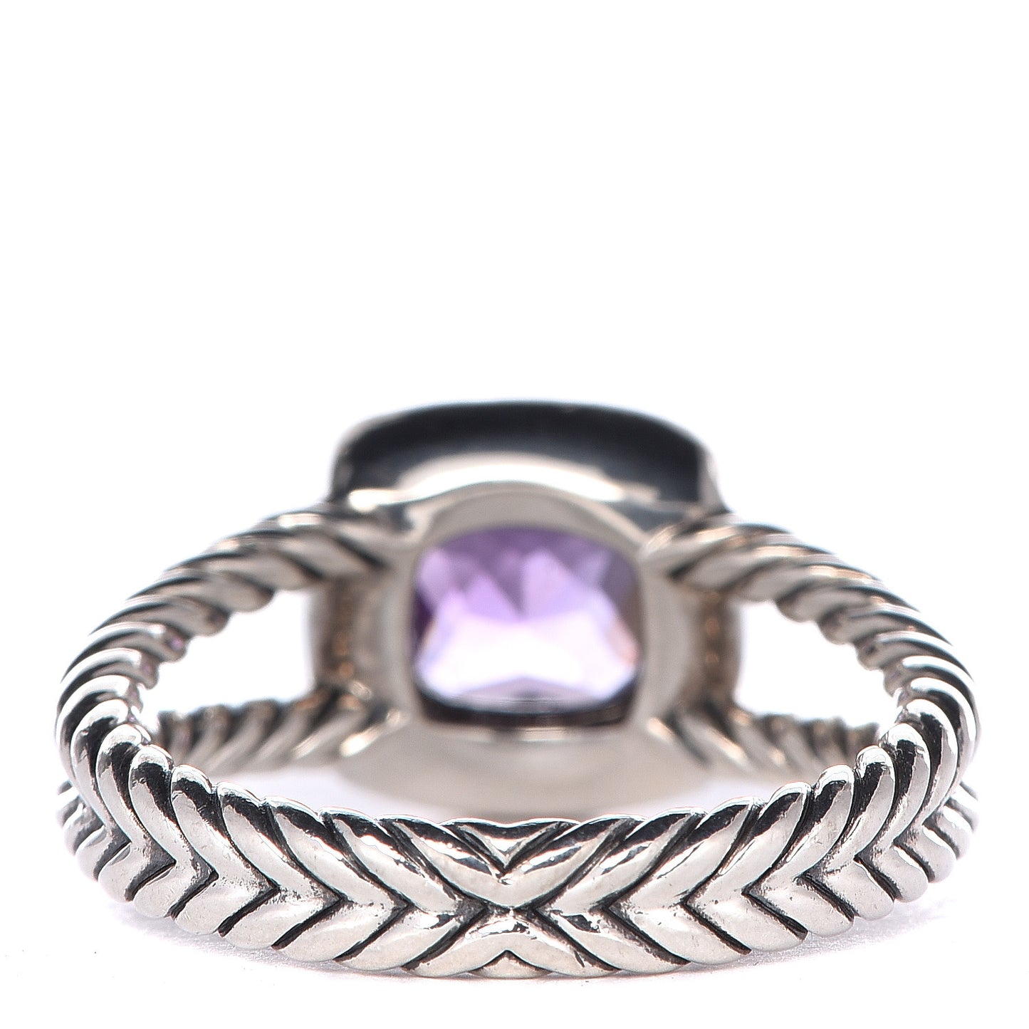 Sterling Silver Diamond Amethyst 7mm Petite Albion Ring 57 8