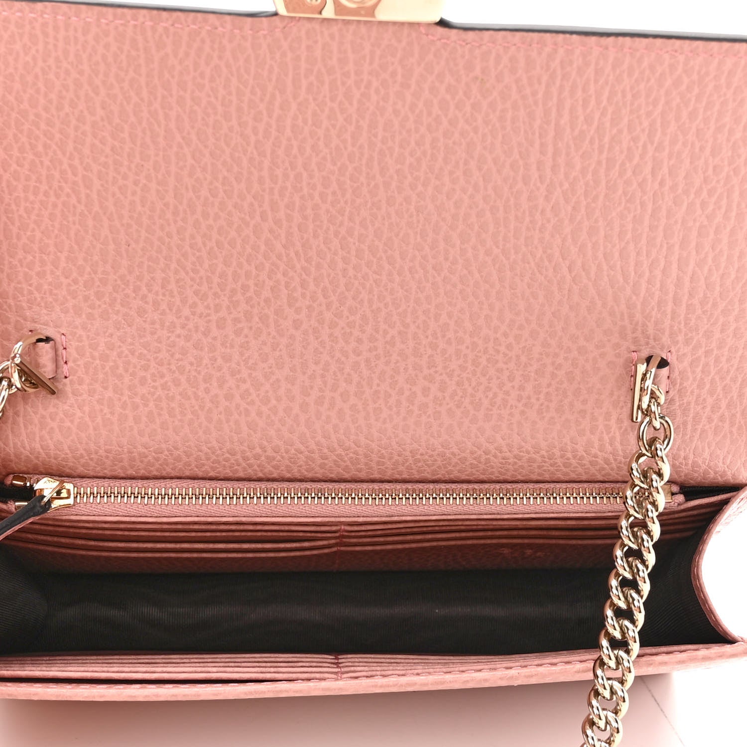 Gucci Dollar Calfskin Interlocking G Chain Wallet Soft Pink 5 of 10