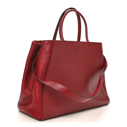 Fendi Vitello Elite Regular 2Jours Tote Rosso Scuro Ciliegia 3 of 12