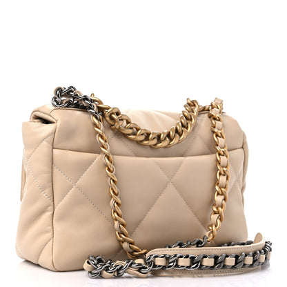 Chanel Lambskin Quilted Medium Chanel 19 Flap Light Beige 3 of 9