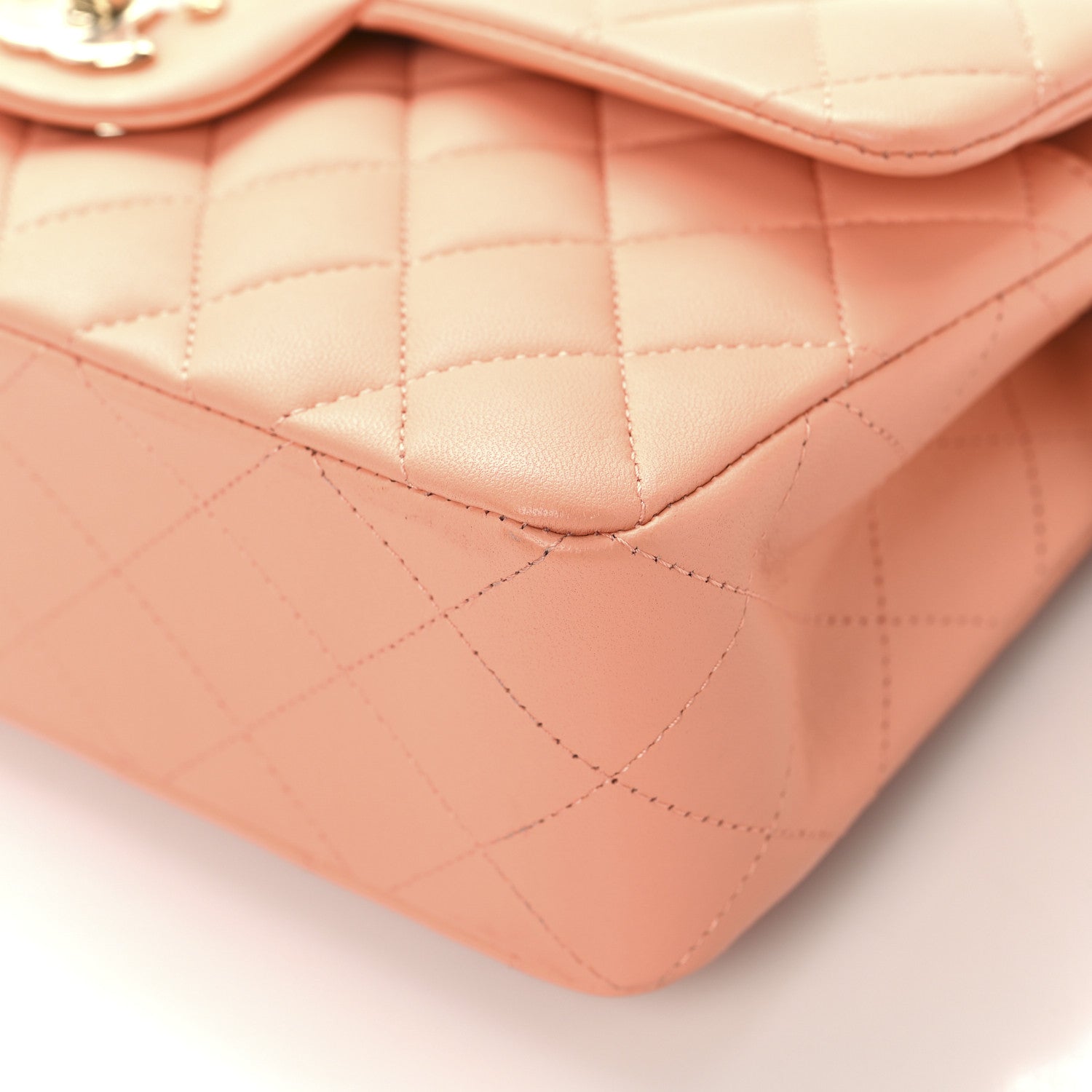 Chanel Lambskin Quilted Small Double Flap Light Orange 10 of 13