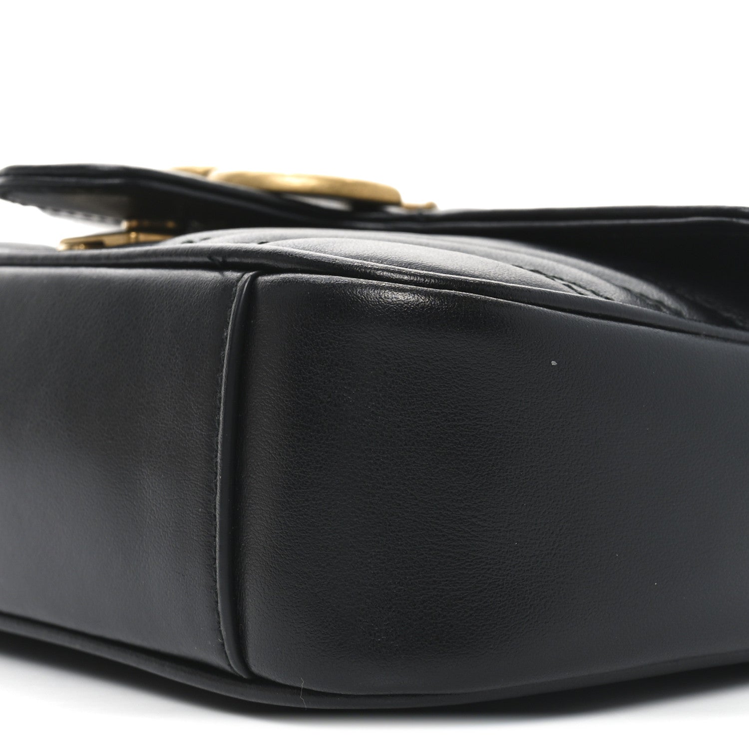Gucci Calfskin Matelasse Mini GG Marmont Shoulder Bag Black 10 of 11