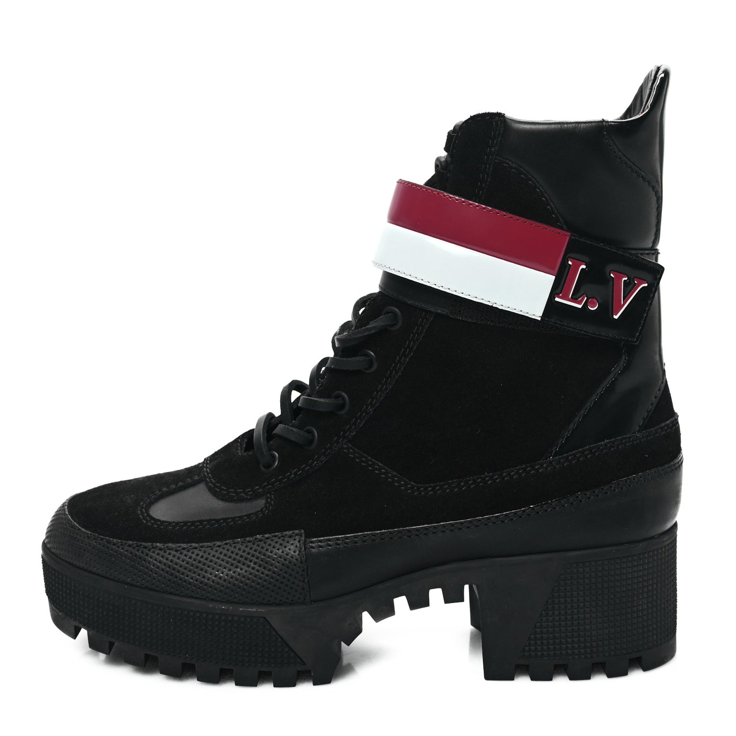 Suede Calfskin Laureate Platform Desert Boots 39 Black