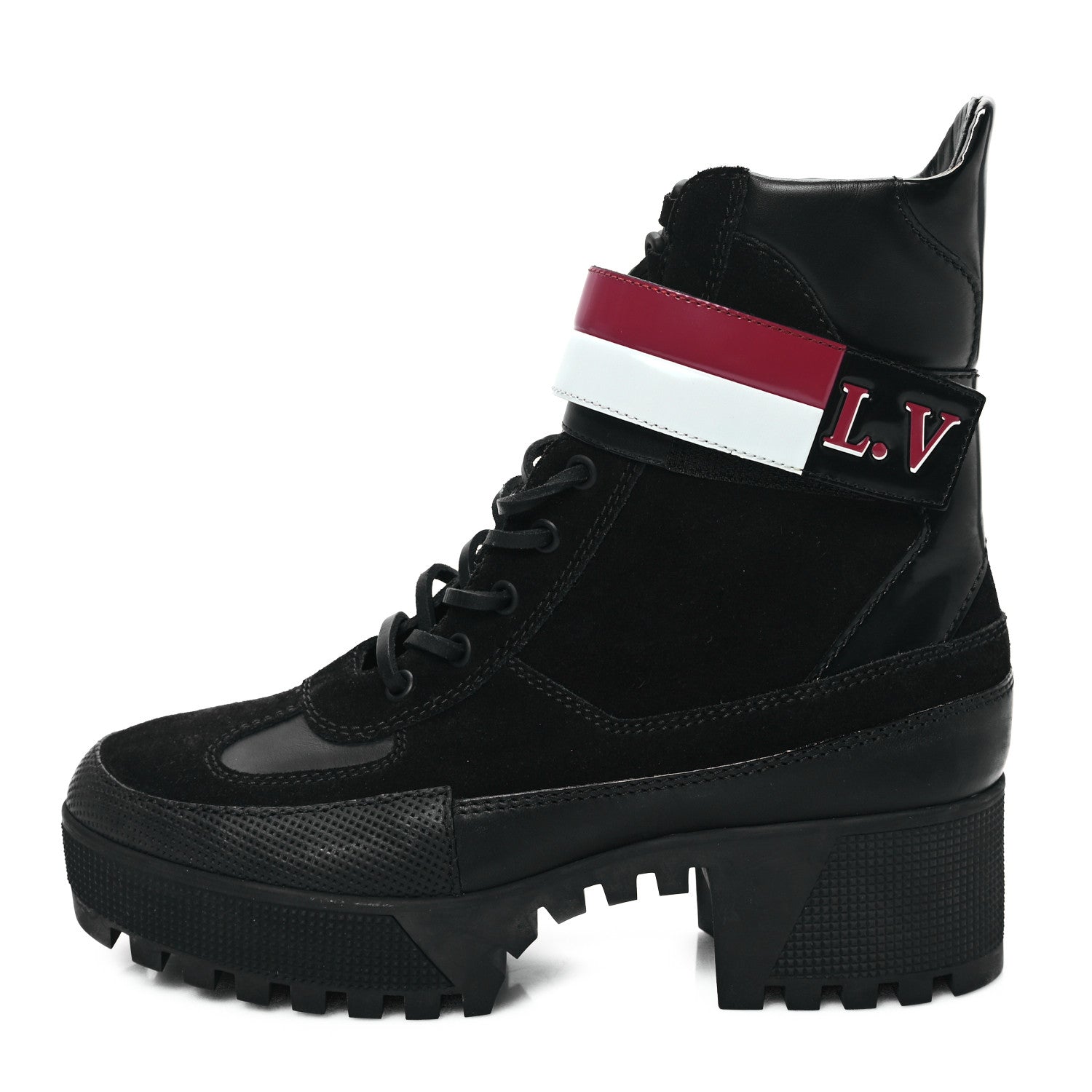 Louis Vuitton Suede Calfskin Laureate Platform Desert Boots 39 Black 1 of 8