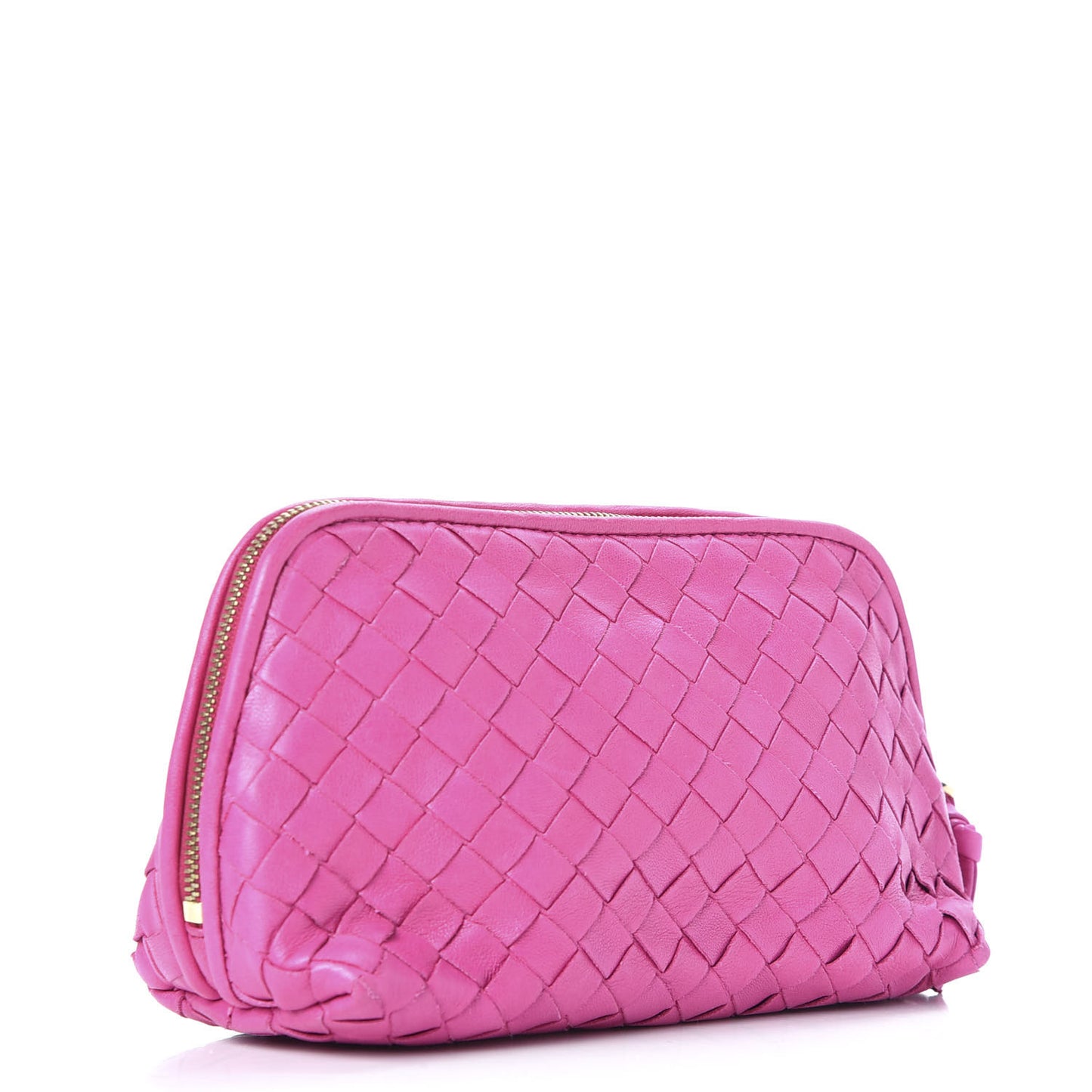 Nappa Intrecciato Cosmetic Pouch Fuchsia