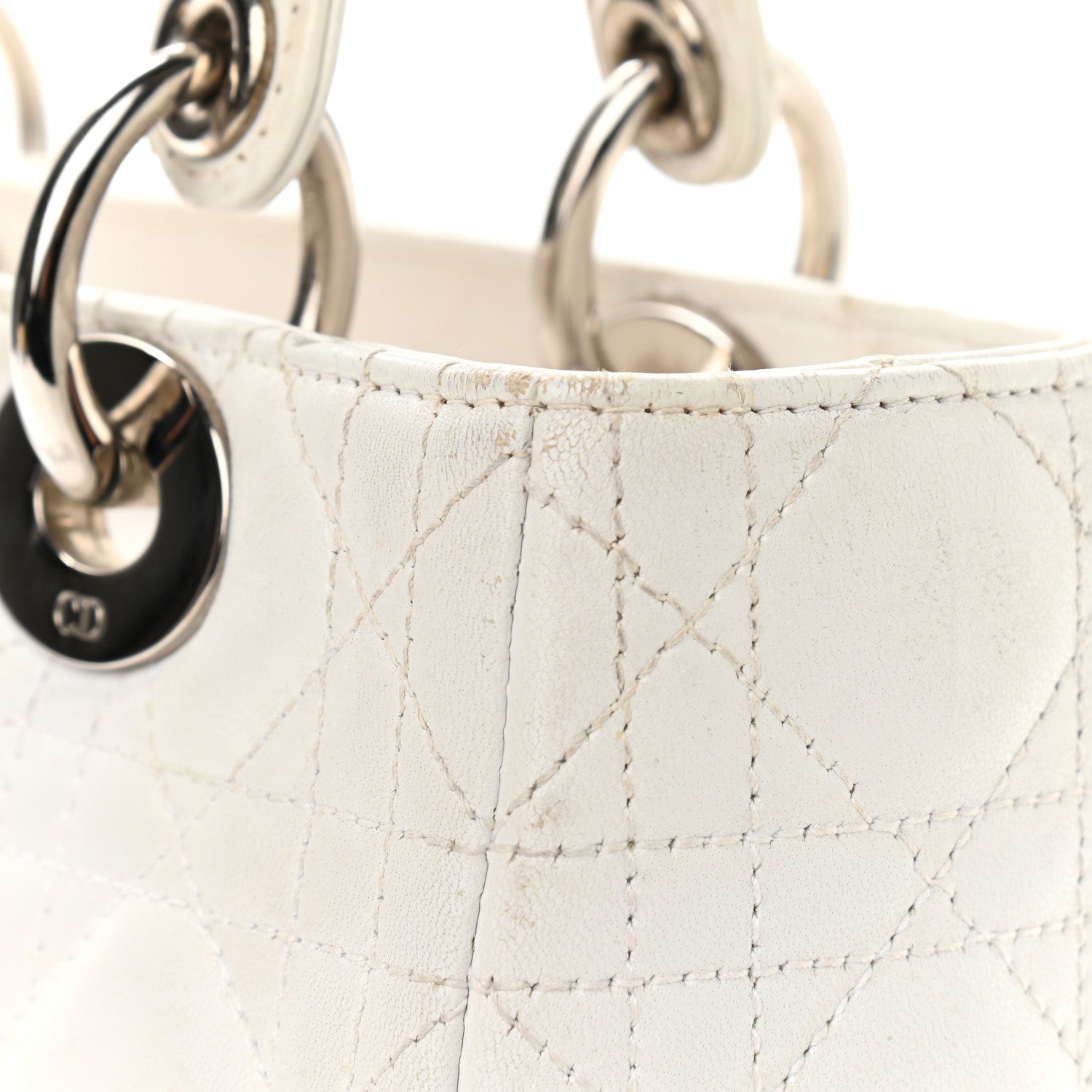 Christian Dior Lambskin Cannage Medium Lady Dior White 19 of 24