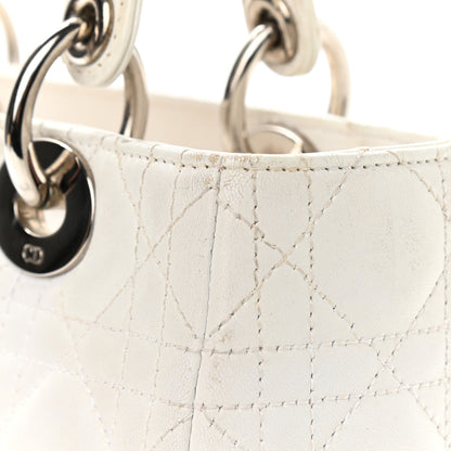 Christian Dior Lambskin Cannage Medium Lady Dior White 19 of 24