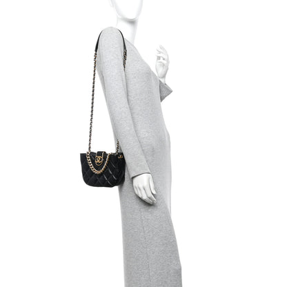 Chanel Lambskin Quilted Small Chain Hobo Black 2 of 11