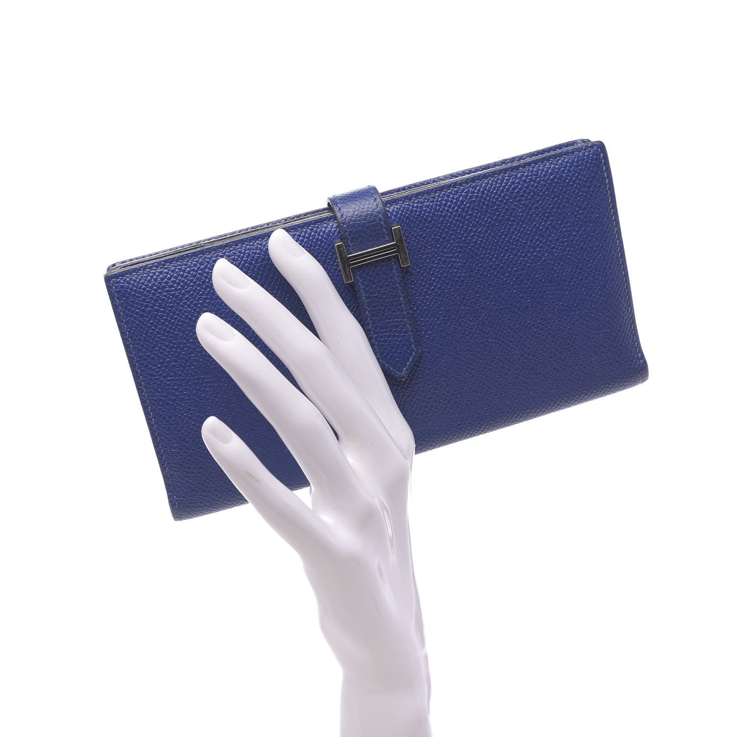 Hermes Epsom Bearn Gusset Wallet Bleu Electrique 2 of 9